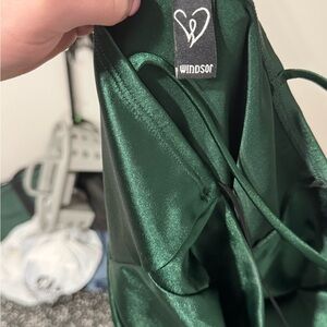 Windsor Emerald Satin Gown